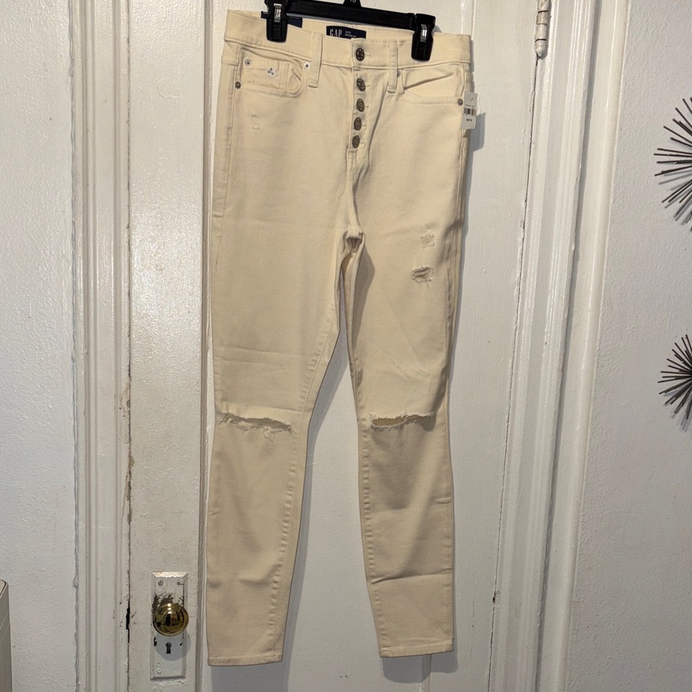 GAP Cream High-Waisted Jeans